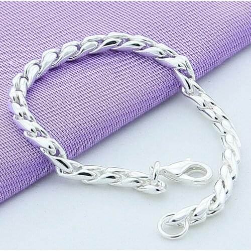 New Arrival 925 Sterling Silver 4mm Twist Chain Bracelet For Women Men Fashion Jewelry Pulseras Gift