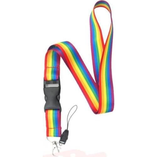 Colorful Rainbow Phone Lanyard Printed Webbing Phone Neck Card * For ID Straps 2.5 100cm Keys N4T7