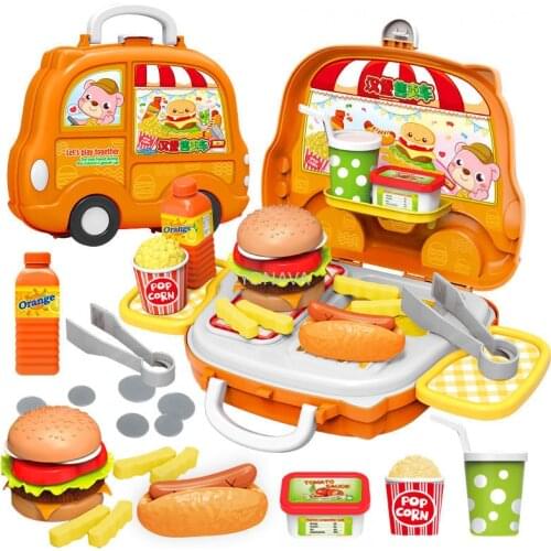 Childrens home toys ice cream tableware cooking kitchen make up Suitcase Set GIFT mini food toy kitchen cooking pots set
