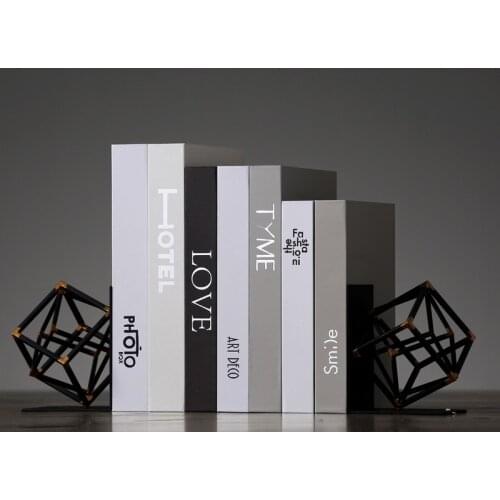 European modern minimalist simulation book decoration The living room office study bookshelf soft furnishings crafts