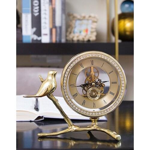 EUROPEAN LIGHT LUXURY CLOCK ORNAMENTS LIVINGROOM BEDROOM DESKTOP FIGURINES CRAFTS OFFICE TABLE CLOCKS FURNISHING DECORATION ART