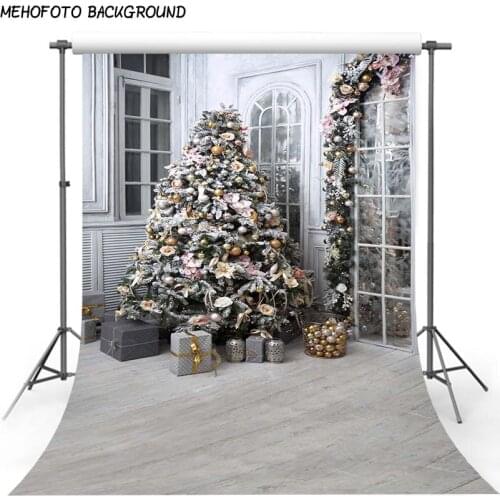 Christmas Background Fireplace Tree Winter Snow Window Backdrop Interior Baby Birthday Photography Background For Photo Studio