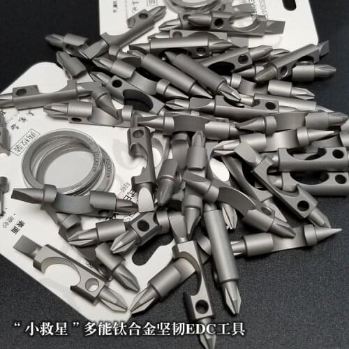 Titanium Alloy TC4 EDC Tools with Flat Screwdriver,Phillips Screwdriver,Bottle Opener and Key Ring