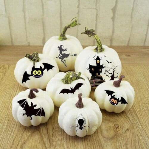 6Pcs Artificial Foam Pumpkin Fake Simulation Fruits Happy Halloween Decoration For Home Halloween Props DIY Crafts