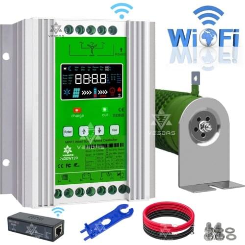 12V 24V 48V 2000W Hybrid Wind Solar Charge Controller MPPT 40A 30A 20A Regulator for Wind Generator PV Match Lithium Battery