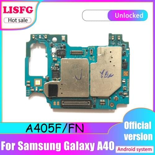 100% Original Unlocked Motherboard Mainboard Logic Board For Samsung Galaxy A40 A405F/FN Motherboard With Android System