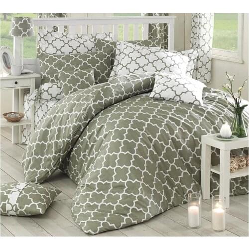 Locket 100 Cotton Double Duvet cover set Green