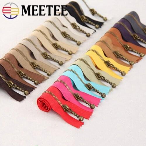 10pc Meetee Metal Zipper 15/18/20/25cm 3# Bronze Zip Close-end DIY Bag Shoes Clothes Repair Zippers Tailor Craft Sewing Acessory