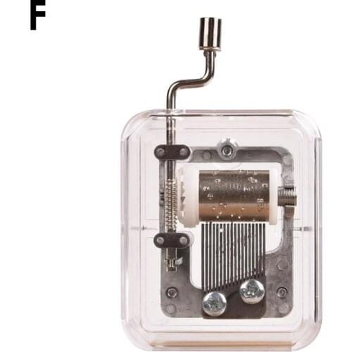 Mini Music Box Hand Cranking Music Movement Transparent DIY Music Box For Christmas Gift Merry Christmas A Variety Of Music