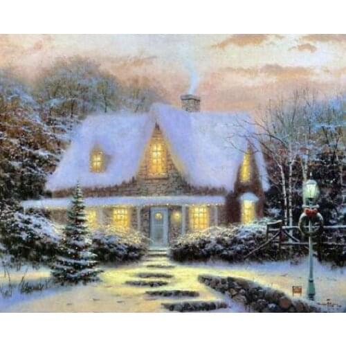 SNA 5D DIY Full Drill Round Diamond Painting Mosaic Snow Scenery Embroidery Cross Stitch kits