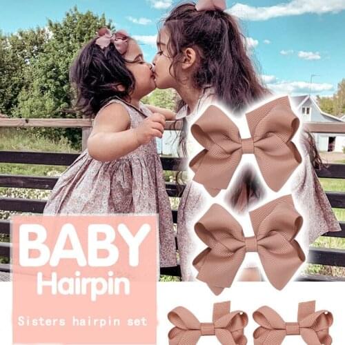 Parent-Child Hair Bands and Sisters Headgear Combination Accessories Set Bow Hairpin Headband 5-Piece Set Hair Band for Children