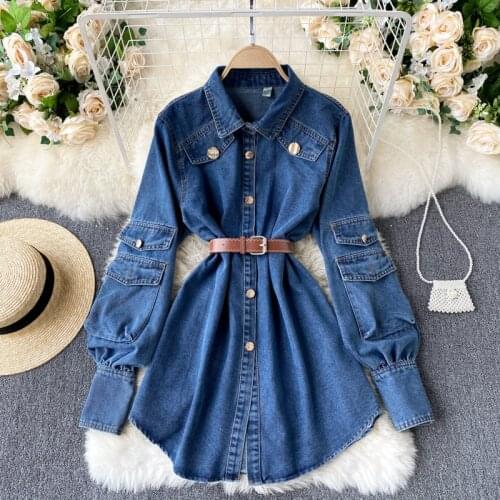 Aibeautyer New Summer Solid Slim Vintage Lady Full Dress A Line Polo Collar Chiffon Single Breasted Women Dresses