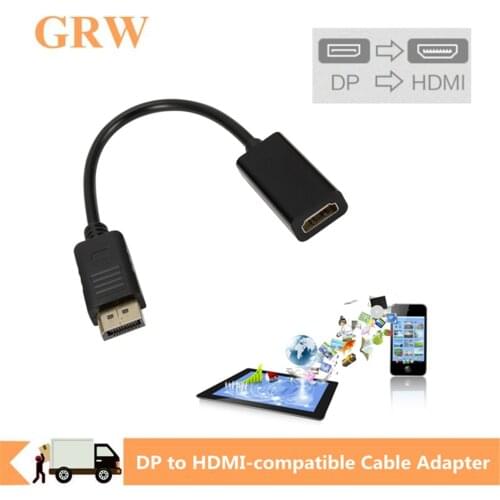 Grwibeou DP to HDMI-compatible Cable Adapter Male To Female For HP/DELL Laptop PC Display Port to 1080P HDMI-com' Cable Adapter