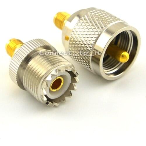 PL259 SMA Female Goldplated to UHF Female & UHF Male to SMA Female RF Adapter Nickelplated SMA Connector UHF Adapter