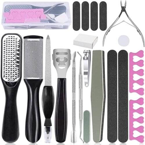 Professional Pedicure Tool Foot Care Tool for Feet Heels Toe Cuticle Kit File Set Dead Hard Skin Callus Remover Scraper Beauty