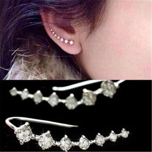 Clip-on earrings, surround jewelry, 7 ladies' ear hooks, rose gold fashion, Big Dipper design, Crystal punk new fashion