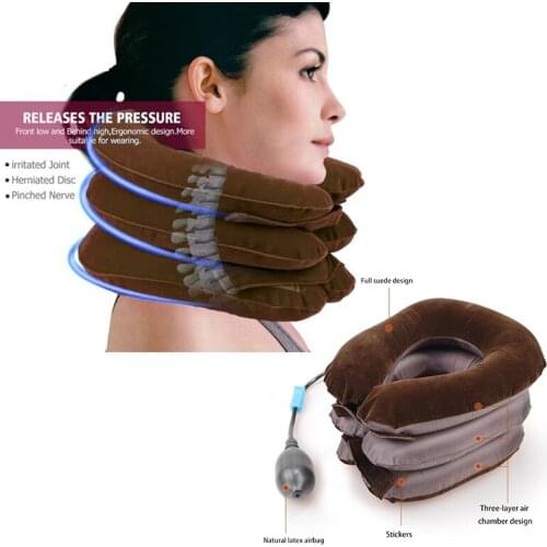 Neck Stretcher Inflatable Air Neck Traction Apparatus Device Soft Neck Cervical Collar Pillow Pain Stress Pain Relief Tractor