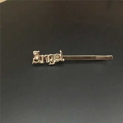 Gold color plating old English font Babygirl Angel Honey Babyletter hair pin for girl women Hair Clip Barrette Hair Accessories