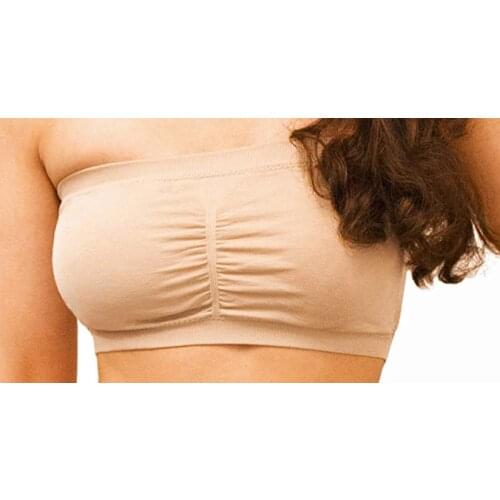 Women Cropped Padded Bra Alphabet Straps Modal removable chest pad Tube Tops