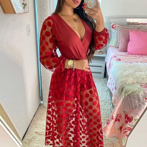 2021 New Dot Print Women Jumpsuit Elegant Lace Loose Shorts Fashion Long Sleeve Slim Beach Playsuit Casual Office Lady Romper