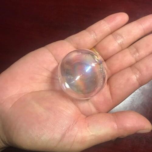 10pcs 40mm rainbow cute transparent Globe Glass bubble Bottle Vial For necklace Pendants round glass ball hollow diy findings