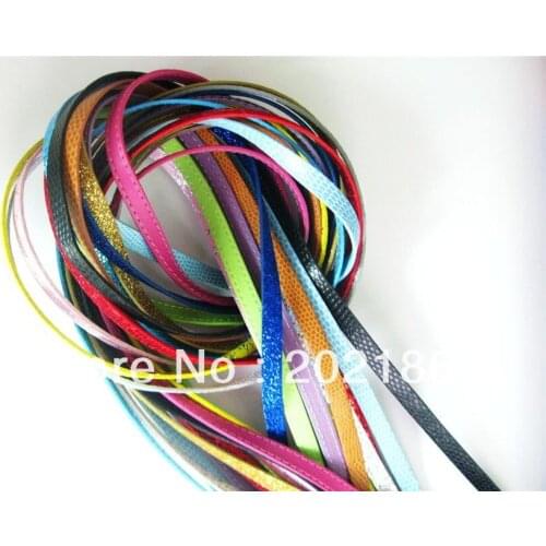10pcs/Lot 8mm 10mm DIY Bracelet Pet Collar Keychain For Slide Letter Charms Women Jewelry PU Leather Belt 1Meter Length Gift