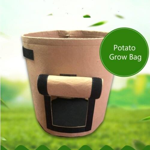2pcs Enviromental Friendly Black Plants Grow Bags Potato Strawberry Tomato Aeration Planting Pot Container Bonsai Growing Bags
