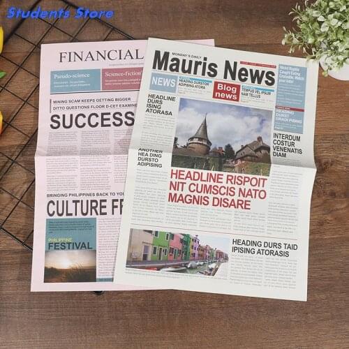 2pcs retro English newspaper old newspaper flower wrapping paper photo props Cosmetic Baking Food Shooting Decoration Items