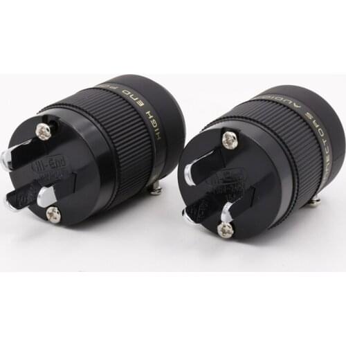 2pcs HIFI audio AU AC power cord Male Power Plug Connector for diy power cable