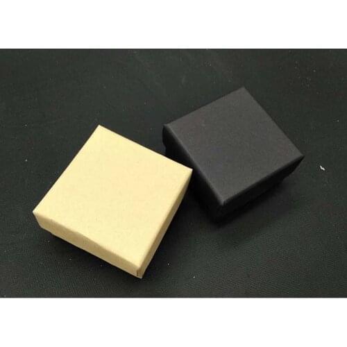 20pcs Black Brown Jewelry Boxes Paper Gift Box Vintage Brown Kraft Ring Box Necklace Box Simple Jewelry Package 5*5*3cm