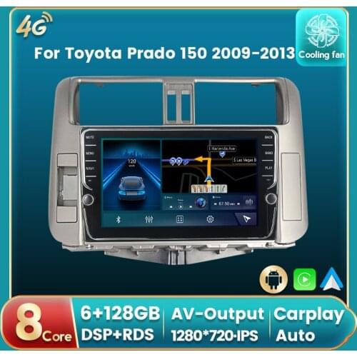 7862 4G LTE 6+128G DSP Android 10 Car Radio Multimedia GPS Player For Toyota Land Cruiser Prado 150 2009 - 2013 Audio Stereo RDS