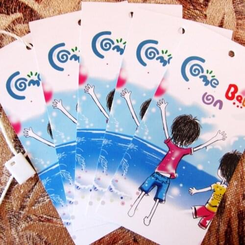 Free shipping custom tags kids hang tags logo tag custom hang tag garment free design 300gsm paper