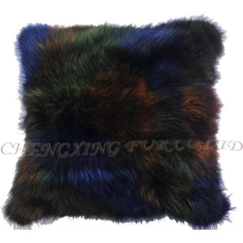 Free Shipping CX-D-107A Home Decora Cushion Cover Patchwork Fox Fur Sofa Pillow Cover Case