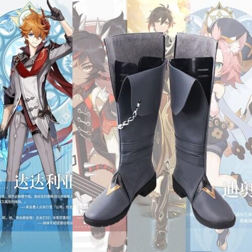 Genshin Impact Cos Exquisite And Comfortable Tartaglia Highly Restored Cosplay Mens Boots Game Theme Game Anime Role Playing