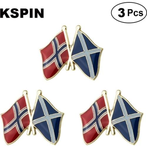 Norway & Scotland Blue Lapel Pin Brooches Pins Flag badge Brooch Badges