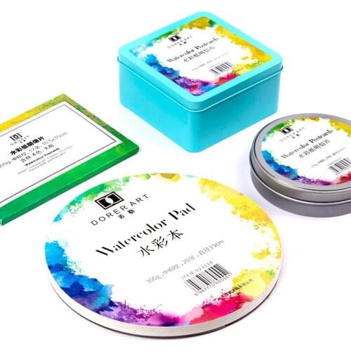 300g Professional Creative Round Watercolor Paper Pad Aquarelle Book Painting Paper Hand Painted Office School Supplies