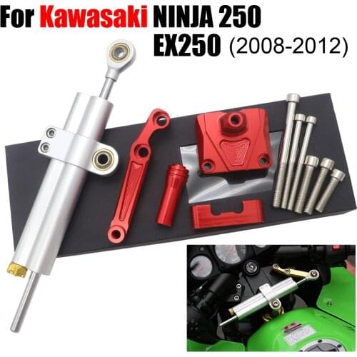 Motorcycle CNC Damper Steering StabilizerLinear Reversed Safety Control+Bracket For Kawasaki EX250 NINJA 250 2008-2012