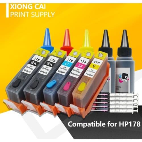 For HP 178 Refillable Cartridge With Chip Ink Cartridge for HP178 178XL for HP Photosmart B109n B110a 5510 Printer