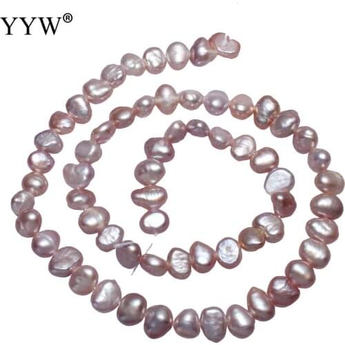 Purple 5-6mm Cultured Potato Freshwater Pearl Beads Natural Loose Beads For DIY Women Elegant Necklace Jewelry Making