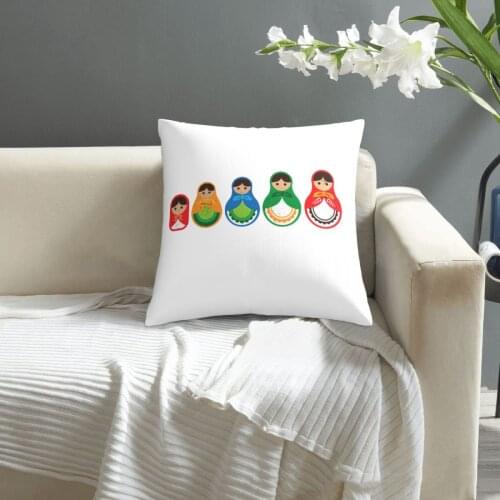 Matryoshka Doll Russia Group Souvenir Poison pattern print Cushion Cover Decorative Pillowcase Chair Seat Square Car Pillow
