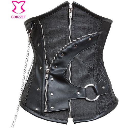 Steel Boned Corset Waist Cincher Gothic Steampunk Corset Sexy Korsett For Women Corpetes E Corselet Underbust Espartilhos Black
