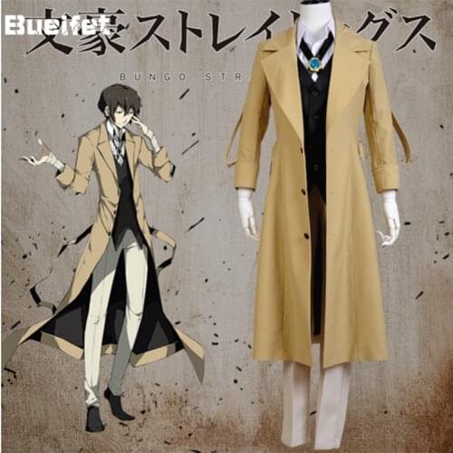 Bungo Stray Dogs Cosplay Costume Armed Detective Agency Osamu Dazai Member Uniform Full Set Halloween Christmas Costume