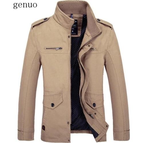 Men Casual Jacket Autumn Winter Brand Male Solid Color Coat Mens Fashion Cotton Slim Jacket New