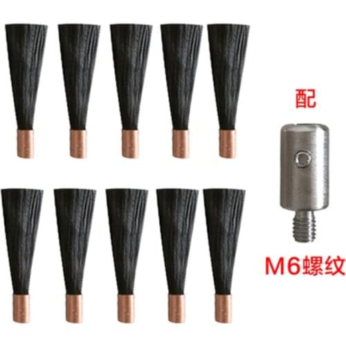 M6/M8/M10 Polishing Brush Head For Stainless Steel Weld Bead Processor Welding Seam Cleaner 1pcs Connector With 10pcs Brush Head