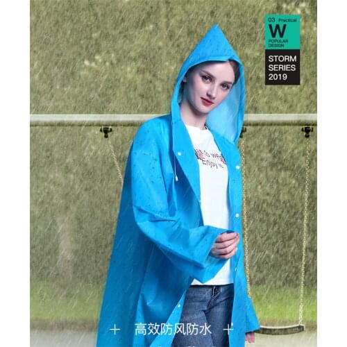 Non-Disposable High Quality Thickened Adult Raincoat Outdoor Travel Hiking Fashion Raincoat Unisex Lightweight EVA Raincoat