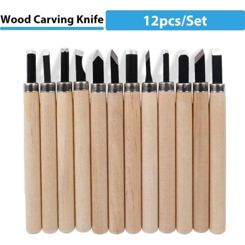Newest Wood Carving Chisel Knife Hand Tool Set 12/6/4/3pcs Carving Knife For Wood Stone Rubber Seal Carving Craft Lovers