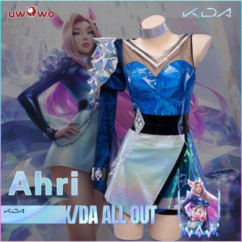 Pre-sale Uwowo LOL Ahri Cosplay Costume Game League of Legends K/DA All Out LOL More KDA Outfits The Nine-Tailed Fox
