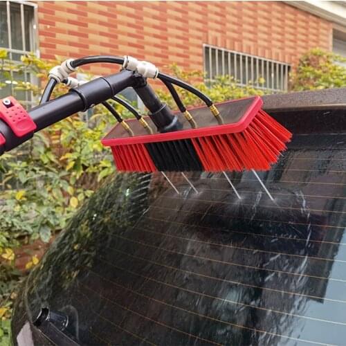 Telescopic Water Fed Brush with 12/18 FT Aluminum Pole for Solar Panel and Window Cleaning