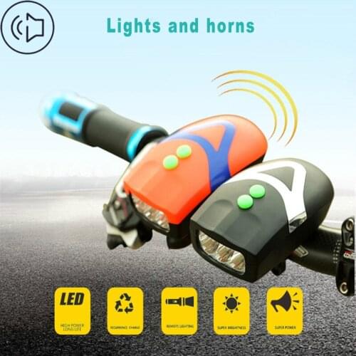 TANDT Bicycle Front Light head Headlight With bell Horn set LED Bike Lamp Cycle FlashLight Handlebar Warning Mounting lights