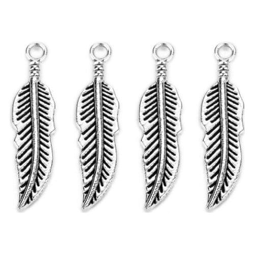 30pcs/lot 7.5*30mm Leaves Connector Metal Alloy Pendant For DIY bracelet necklace Jewelry Making h5sxc